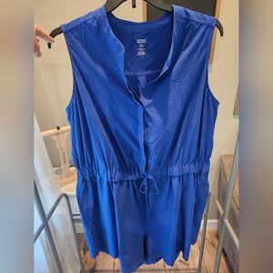 Girlfriend Collective Royal Blue Sleeveless Stretch Romper size XXL EUC